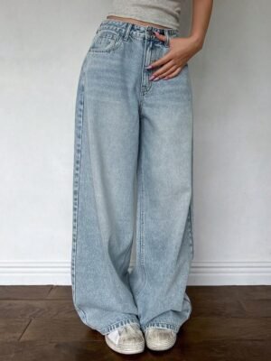 Blue Washed Baggy Jeans