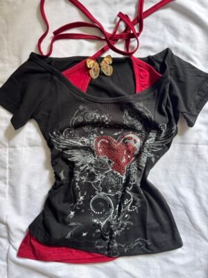 “Madonna heart” Y2K TOP
