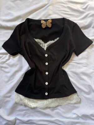 Short Sleeve Lace Top