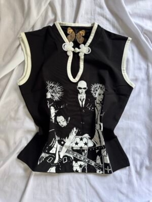 Anime Black Chinese Top