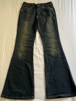 “Flared Mid Rise Jeans”