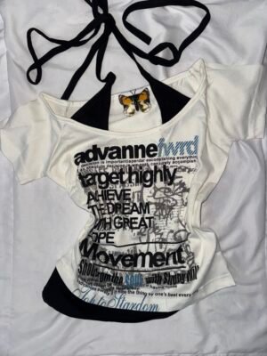 “y2k white top”