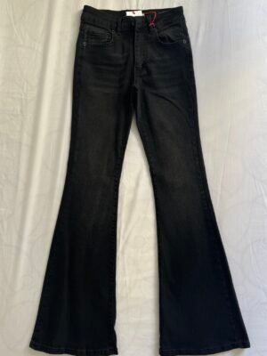 Black Flared Jeans, Mid-Rise