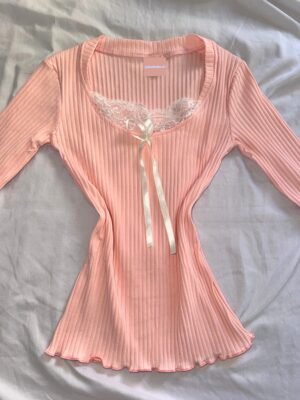“Baby Pink Long Sleeve Top”
